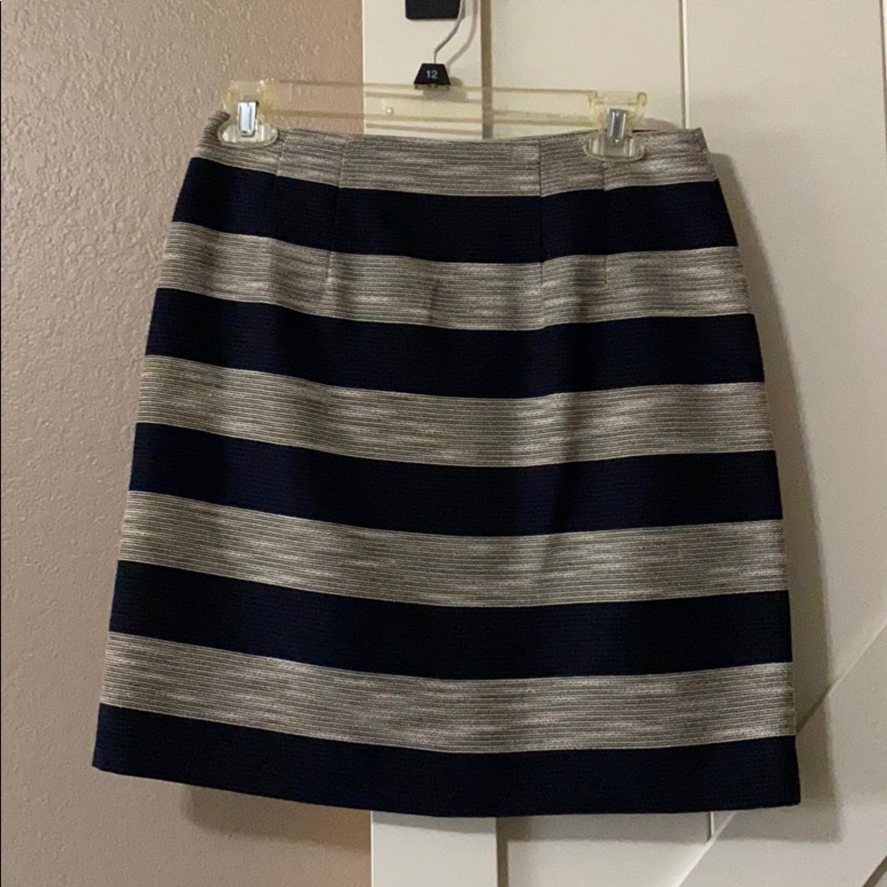 Loft Blue and Cream Striped Skirt